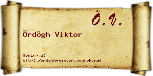 Ördögh Viktor névjegykártya